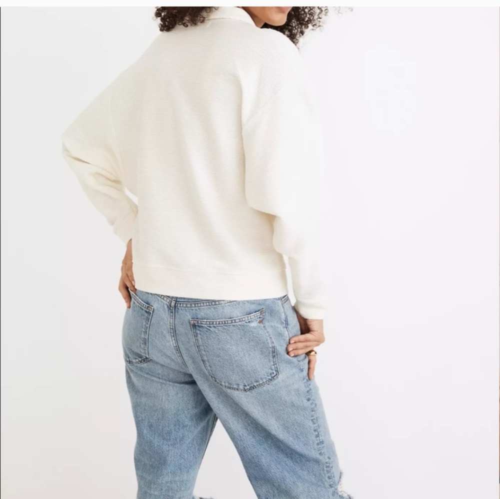 Madewell Jaquard Ottoman Polo Top - Picture 4 of 10